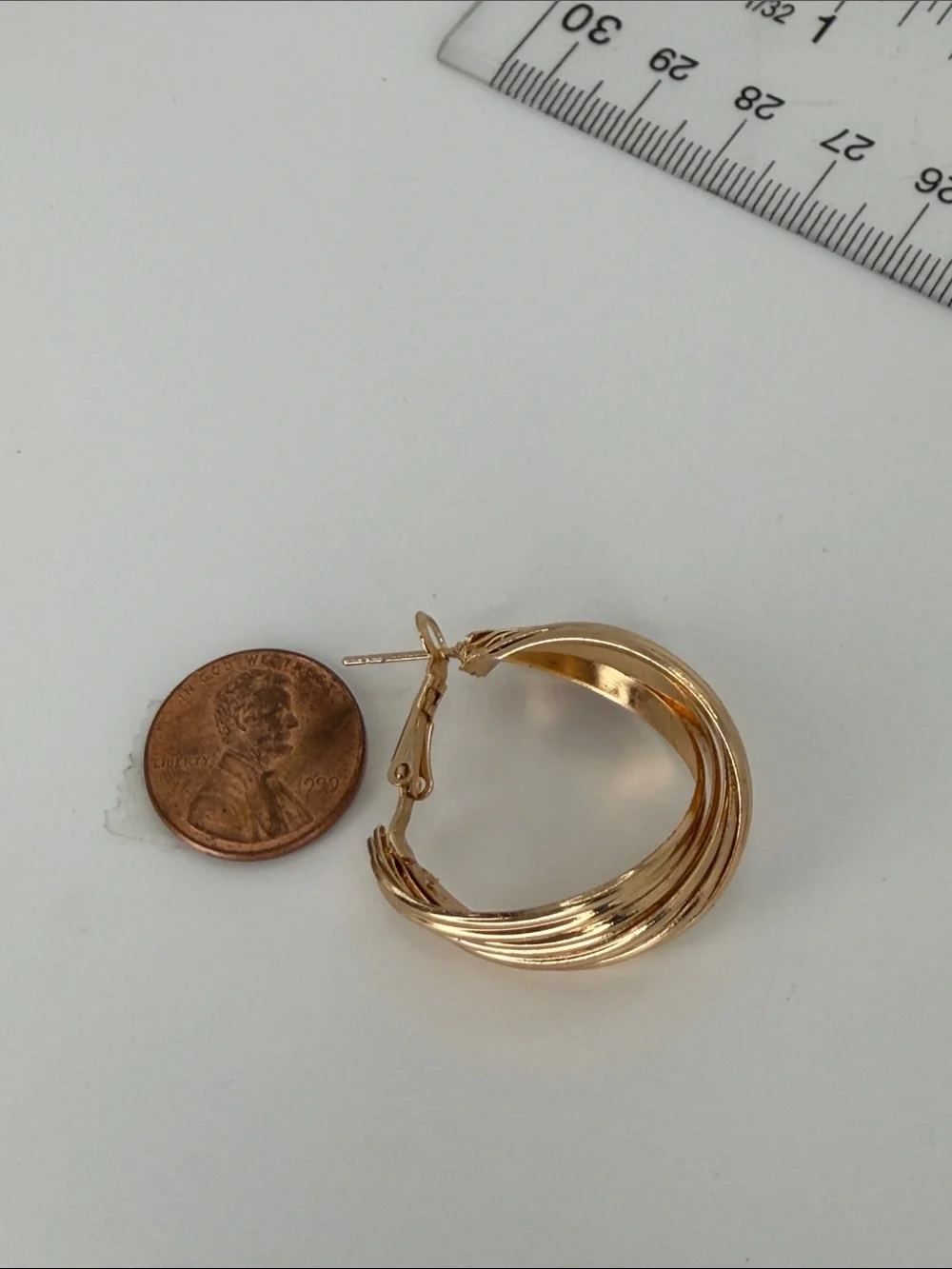 Polished Gold Twisted Hoop Earrings - Women Jewelry